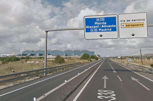 Salida a parkings aeropuerto Alicante