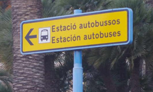Llegada a la terminal de autobus de alicante - parking